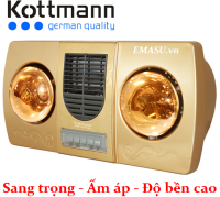 Tổng kho phân phối đèn sưởi nhà tắm Kottmann K2B-HW-G thổi gió nóng